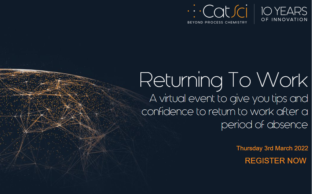 CatSci Returning to Work Webinar banner