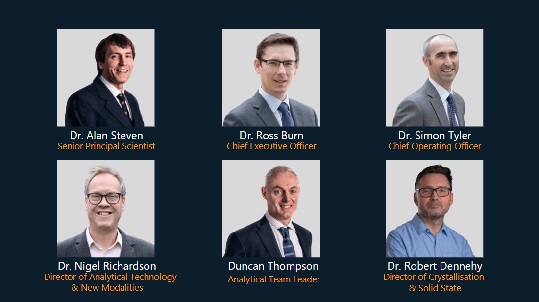 CatSci What Does The Next Decade of Drug Development Hold?: Image of Dr Ross Burn, Dr Alan Steven, Dr Simon Tyler, Dr Nigel Richardson, Duncan Thompson and Dr Robert Dennehy
