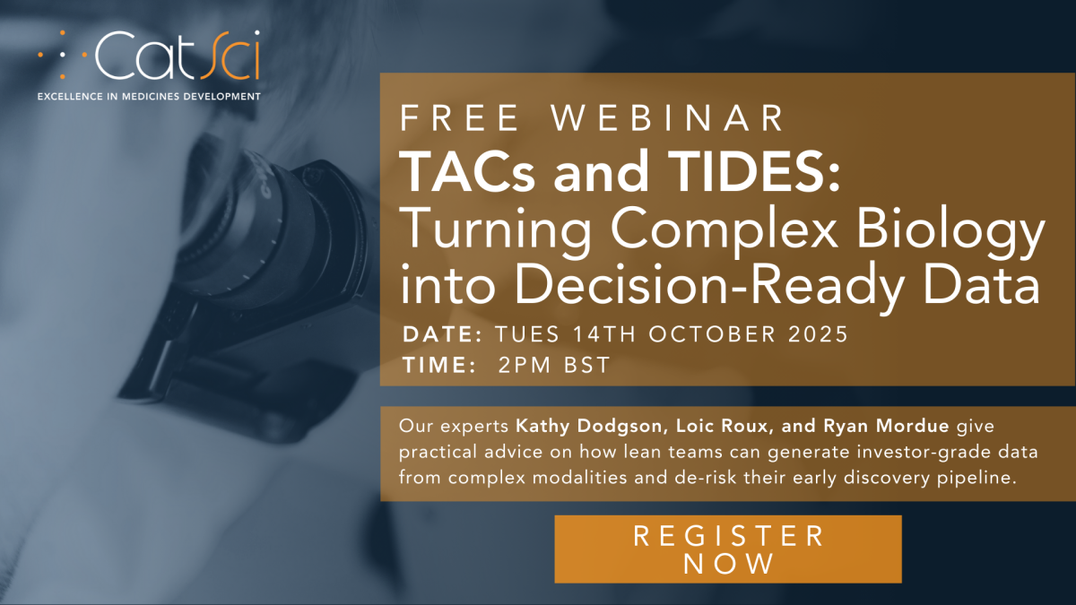 Free Webinar: TACs and TIDES: Converting Complex Modalities into Decision-Ready Data