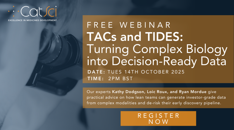 Free Webinar: TACs and TIDES: Converting Complex Modalities into Decision-Ready Data