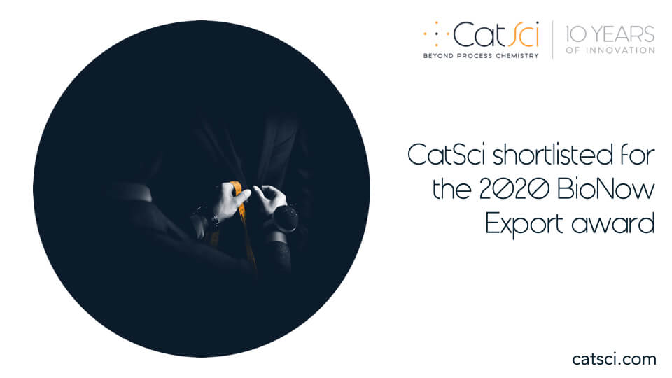 CatSci shortlisted for the 2020 BioNow Export award