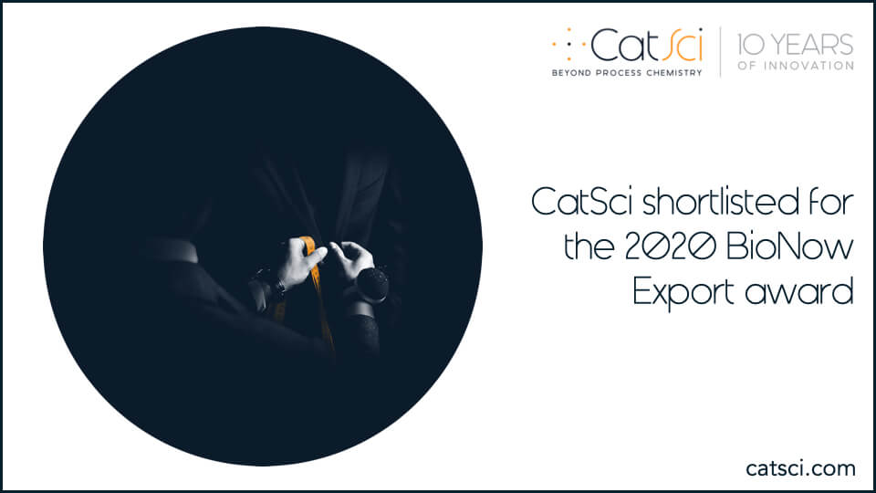 CatSci shortlisted for the 2020 BioNow Export award