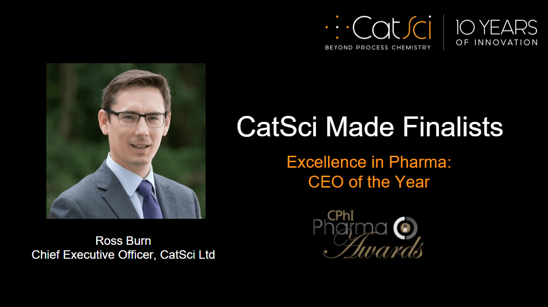 CatSci CEO Ross Burn Shortlisted for the CPhI Excellence in Pharma: CEO of the Year Award