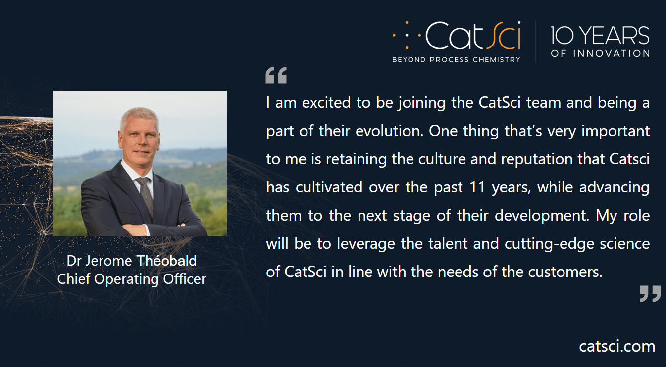 CatSci Appoints Dr Jerome Théobald as New Chief Operating Officer