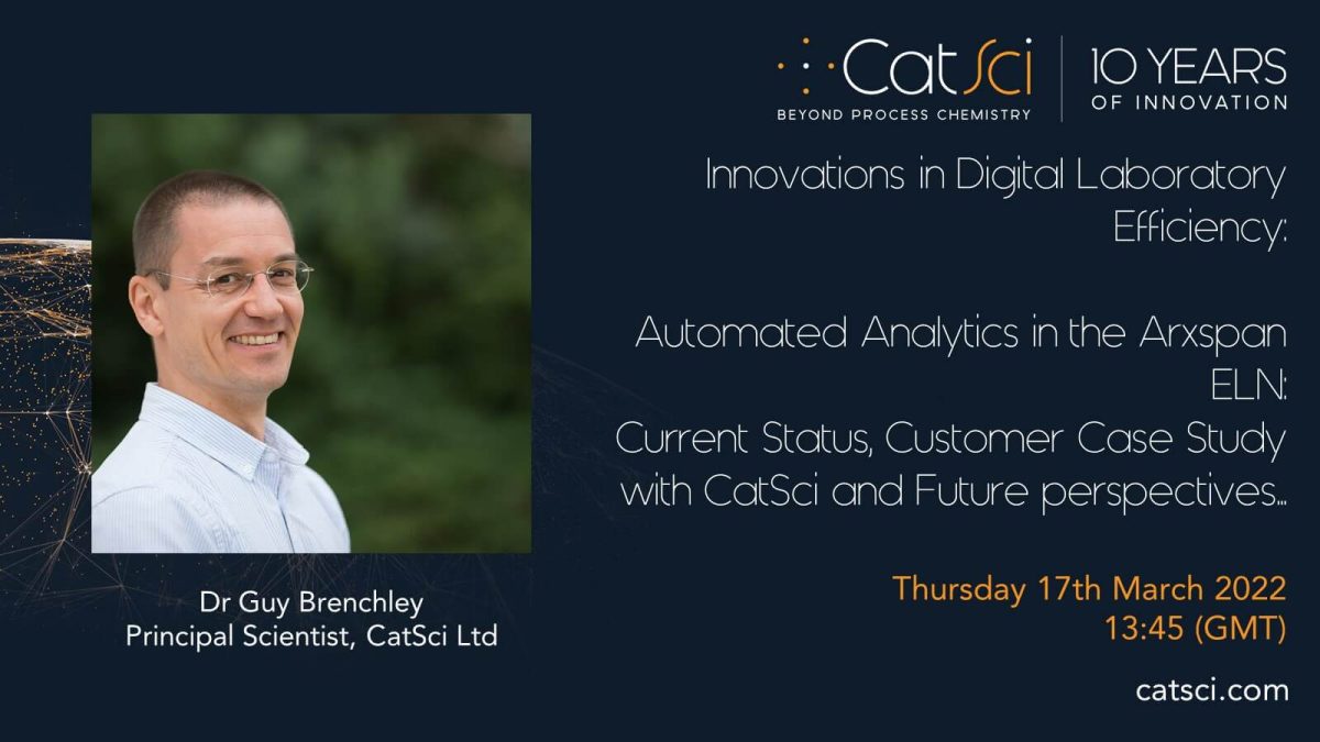 CatSci Principal Scientist, Dr Guy Brenchley, to present at Innovations in Digital Laboratory Efficiency