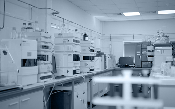 Analytical Science - blue toned image of Analytical Science laboratory