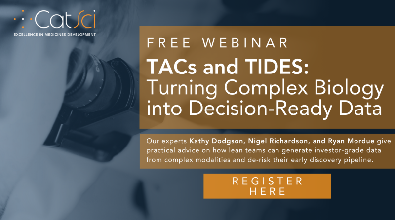 Free Webinar: TACs and TIDES: Converting Complex Modalities into Decision-Ready Data Free Webinar: TACs and TIDES: Converting Complex Modalities into Decision-Ready Data