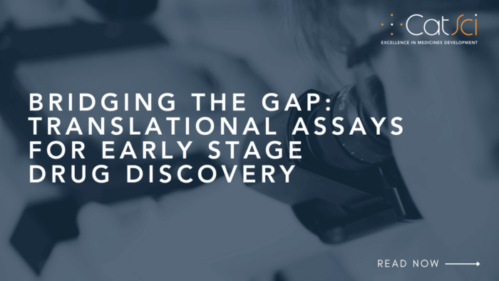 Closing the Translational Gap in Early Stage Drug Discovery - blue toned image of scientists looking into a microscope