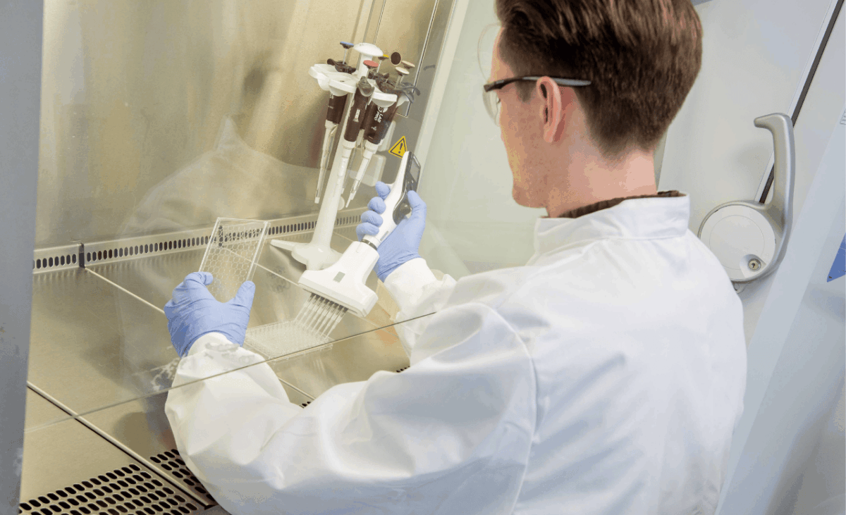 image of male scientist working on targeted protein degraders